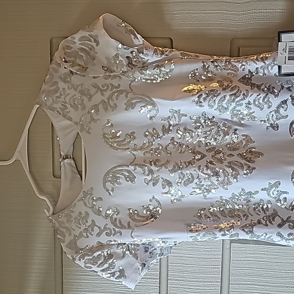 White sequined dress